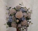Artificial Wedding Bouquets | Artificial Bride Bouquet-Blue & Ivory