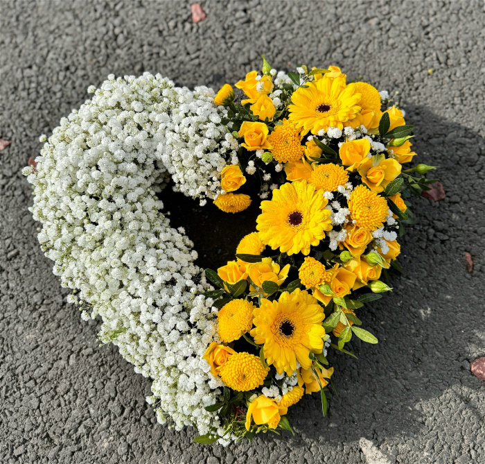 Funerals | Half gyp Half Textured Heart