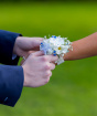 Wrist Corsage | White with a touch of blue Wrist Corsage