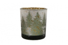 Christmas | Xmas Forest Round Frosted Candle Holder 8cm