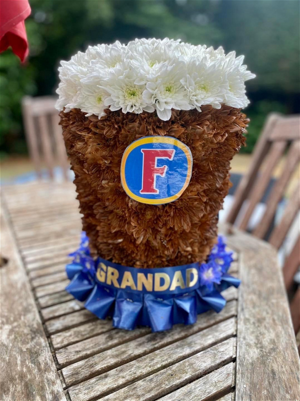 Funeral Flowers | Pint glass