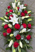 Funeral Flowers | Red Rose and Lily spray