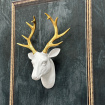 Home accessories | White and gold stags head