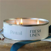 candles and reed difusers | Fresh linen 3 wick candle pot