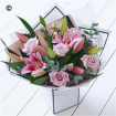 Beautifully Simple Bouquets | Bouquets | Beautifully Simple Pink Rose and Lily Hand tied Bouquet