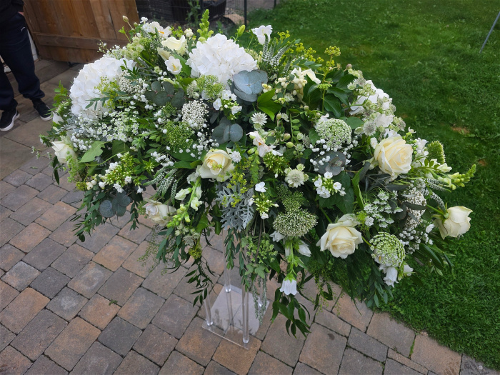 Funeral Tributes | White Casket Spray