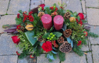 Christmas | Traditional Red Long & Low Table Arrangement