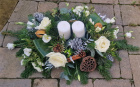 Christmas | White & Silver Long and Low Table Arrangement