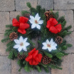 Christmas | Sympathy | Red & White Grave Wreath