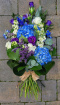 Funeral Tributes | Blue & Purple Handtied Sheaf