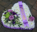 Funeral Tributes | Purple/Lilac Based Heart