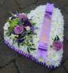 Funeral Tributes | Purple/Lilac Based Heart