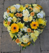 Funeral Tributes | Yellow & White Open Heart