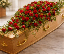 Funeral sprays | funeral tribute | Luxory Red Rose Casket Spray