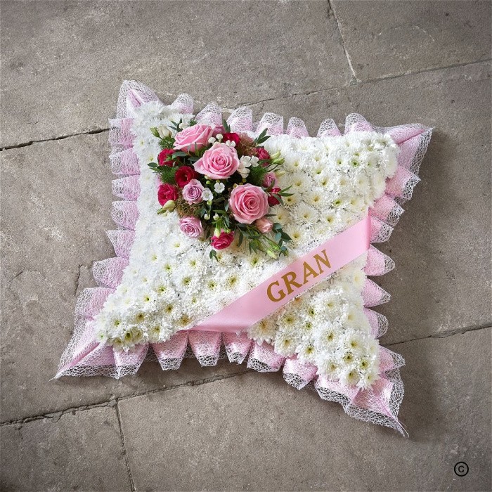 funeral tribute | Gallery | Pillow Tributes | Pink Cushion tribute