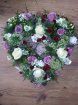 Funeral Wreaths | Lilac & White Open heart tribute