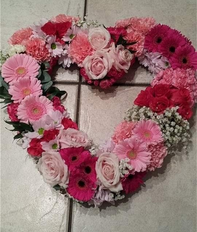 Funeral Flowers | Funeral Hearts | Open heart tribute