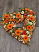 Funeral Flowers | Funeral Hearts | Orange and white open heart