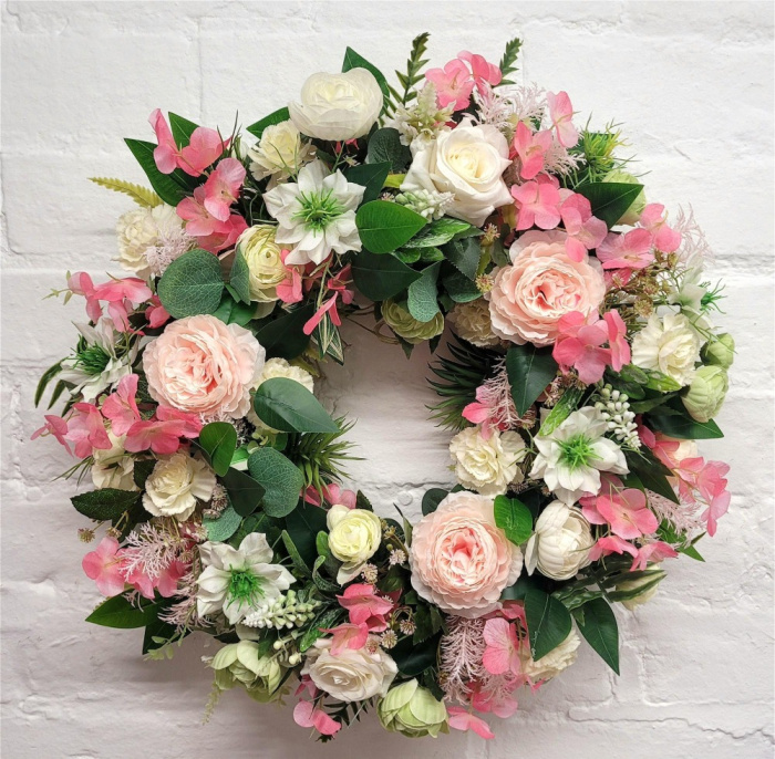 Door Wreaths | Spring / Summer Door Wreaths | Cotton Candy Cloud Wreath