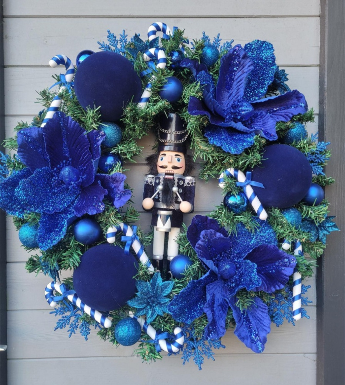 Christmas Door Wreaths | Christmas Nutcracker Blue FREE DELIVERY