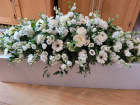 Funeral Flowers | Funeral Sprays | White and ivory coffin spray