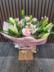 Fresh Flowers | Pink rose and white lily Bouquet