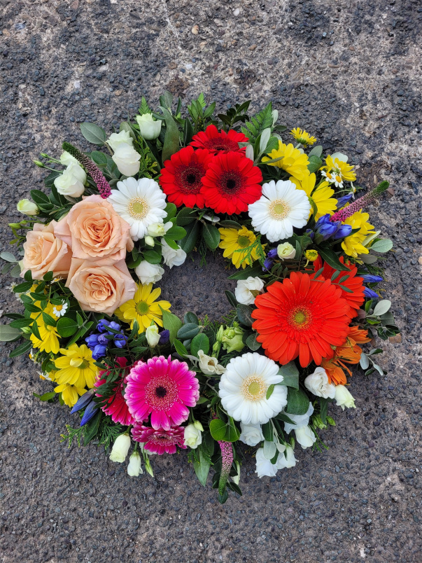 Funeral Flowers | Funeral Wreaths | Bright wreath