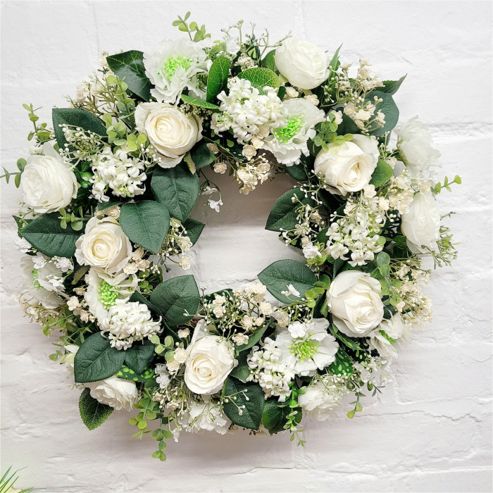 Door Wreaths | Spring / Summer Door Wreaths | White Whisper Wreath