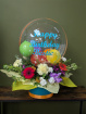 Balloon & Flower Hatbox | Fresh Flowers | Flower & Balloon Combo