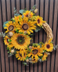 Autumn / Winter Door Wreaths | Spring / Summer Door Wreaths | Sunflower Happy door wreath
