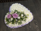 Funeral Flowers | Funeral Hearts | white & lilac heart