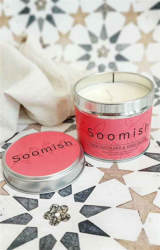Candles | Soomish Candles | Rich Rhubard & Ripe Fruits Tin Candle