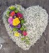 Funeral Flowers | Funeral Hearts | Gypsophila Heart with bright cluster