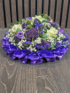 Funeral Flowers | Funeral posy | Purple and white posy pad