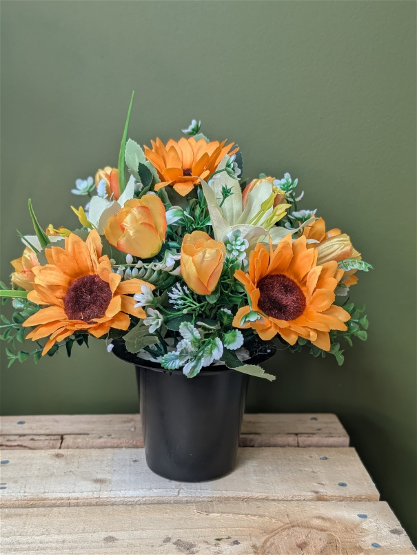 Artificial Grave Pots | Funeral Flowers | Artificial flower Grave pots