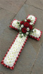 Funeral crosses | Funeral Flowers | Red and white Massed Cross