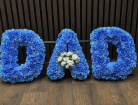 Funeral Flowers | Letter Tributes | Dad blue carnation letter tribute