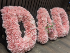 Funeral Flowers | Letter Tributes | Dad blue carnation letter tribute
