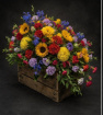 Funeral Flowers | Funeral Sprays | 4ft Colourful Casket Spray