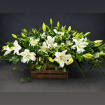 Funeral Flowers | Funeral Sprays | 5 ft White lily coffin spray