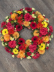 Funeral Flowers | Funeral Wreaths | Golden Memories – Bright Floral Funeral Wreath