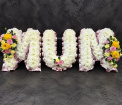 Funeral Flowers | Letter Tributes | MUM pastel letter tribute