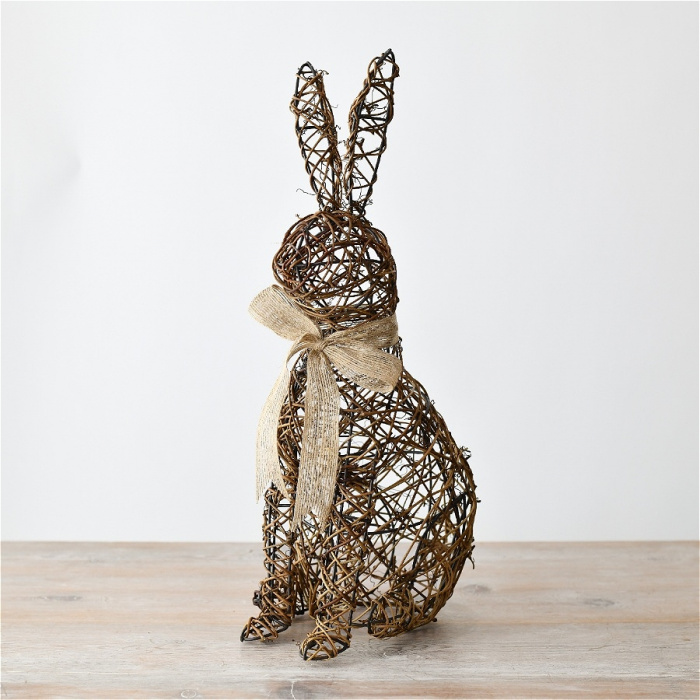 Gifts | Standing Rattan Bunny Deco 40 cm