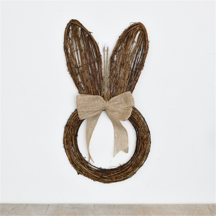 Gifts | Rattan Hanging Rabbit Deco 17.5 cm