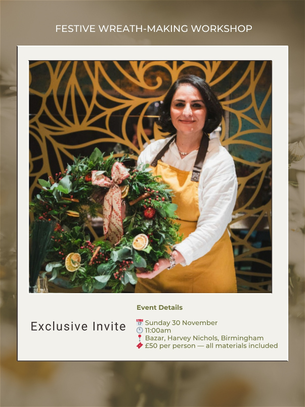 A Very Tiddly Christmas | Arrangements | Bouquets | Christmas Pre-orders | Gifts | Special Occasions | Festive Wreath-Making at Bazar - Harvey Nichols