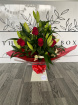 Bouquets | Mother's Day | Lilies, Roses & Greenery Aqua Box