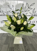 Bouquets | Mother's Day | Lilies, Roses & Greenery Aqua Box