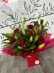 Bouquets | Mother's Day | Valentine's Day | Lilies, Roses & Greenery Aqua Box