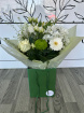 Bouquets | Mother's Day | Elegant White and Greens Aqua Bag
