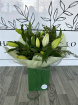Bouquets | Mother's Day | Lilies and Greenery Aqua Bag